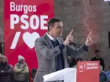 El presidente del Gobierno y secretario general del PSOE, Pedro Sánchez, en un acto electoral el miércoles.
