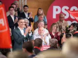 El secretario general del PSOE y presidente del Gobierno, Pedro Sánchez, participa durante un acto de partido, en el Palacio de Congresos de Albacete. Imagen de archivo.