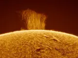 Imagen de la protuberancia solar captada por un fotógrafo argentino especializado en el Sol y la Luna.