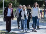 Manuela Carmena, exalcaldesa de Madrid, Rita Maestre y Mónica García, candidatas municipales y autonómicas de Más Madrid el próximo 28 de mayo