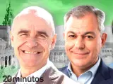 El candidato del PSOE a la Alcaldía de Sevilla, Antonio Muñoz (izda.), y el del PP, José Luis Sanz.