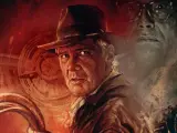 Detalle del póster de 'Indiana Jones y el dial del destino'