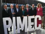 Los candidatos a la alcadía de Barcelona antes de debate en Pimec.