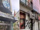 Sedes del PP y PSOE manchadas con pintura negra