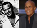 Una imagen de Harry Belafonte en la década de los 60 y de los últimos años.