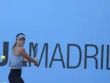 Paula Badosa se ejercita en la Caja Mágica de cara a su debut en el Mutua Madrid Open 2023.