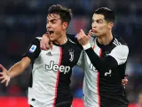 Dybala y Cristiano Ronaldo celebran un gol con la Juventus.