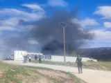 Un incendio arrasa el desguace de Carbonera de Frentes (Soria)