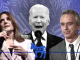 Joe Biden y sus rivales: Robert F. Kennedy Jr. y Marianne Williamson, candidatos en las primarias demócratas