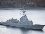 La fragata 'Blas de Lezo' zarpa desde Ferrol para integrarse en la agrupación permanente número 2 de la OTAN en el Mar Negro, a 22 de enero de 2022, en Ferrol, A Coruña, Galicia (España).