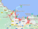 Gijón con subida del nivel del mar