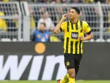 Jude Bellingham celebra un gol con el Borussia Dortmund este año en Bundesliga.