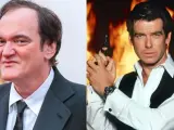 Quentin Tarantino y Pierce Brosnan como James Bond.
