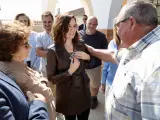 La candidata a la reelección por el PP, Isabel Díaz Ayuso, este viernes en Villarejo de Salvanés.