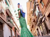 La candidata de Más Madrid a la Alcaldía, Rita Maestre, luce el traje de chulapa para celebrar San Isidro.