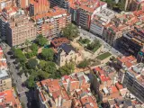 Vista aérea parcial del barrio de Sant Gervasi, en Barcelona.