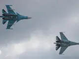 Aviones de combate de la Fuerza Aérea de Rusia.