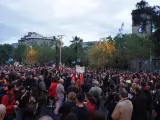 Manifestación de Desokupa en la plaza Universitat de Barcelona.