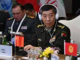 El ministro de Defensa chino, Li Shangfu, asiste a la reunión de la Organización de Cooperación de Shanghái (OCS) en Nueva Delhi el 28 de abril de 2023.