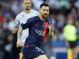 Leo Messi en su último partido como jugador del PSG en el Parque de los Príncipes.