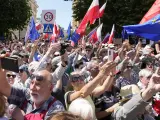 Imagen de la manifestación de este domingo en Varsovia.