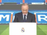 La reacción de Florentino Pérez al confundirse en su discurso.