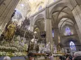 Celebración del Corpus Christi de Sevilla dentro de la Catedral por culpa de la lluvia.
