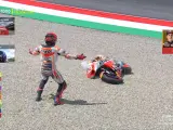 Marc Márquez tras su caída en el GP de Italia.