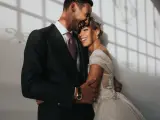Sergio Rico y Alba Silva en su boda.