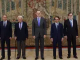 El rey Felipe VI junto a los presidentes españoles vivos de la democracia