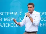 Alexei Navalny, durante un mitin de su campaña de las elecciones a la alcaldía de Moscú.