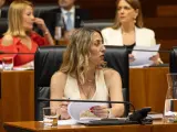 La candidata del PP a presidir Extremadura, María Guardiola.