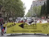Los docentes interinos de Cataluña protestan en Barcelona.