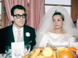 Carmen Sevilla, junto a su marido Augusto Algueró, en su banquete de boda celebrado en Zaragoza el 23 de febrero de 1961