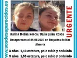 Desaparecidas dos menores de cuatro y nueve años de edad en Roquetas de Mar (Almería) desde el pasado sábado SOS DESAPARECIDOS 26/6/2023