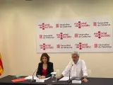La consellera de Justicia de la Generalitat, Gemma Ubasart, y el sindicalista Carles Vallejo.