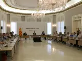 Primera reunión de la Mesa Nacional del Agua en el Palacio de Pedralbes.