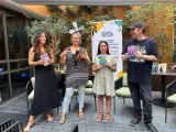 María Oruña, Megan Maxwell, Alice Kellen y Blue Jeans durante la presentación del Booket Fest.