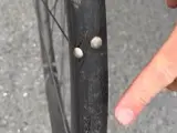 Chichetas clavadas en las ruedas de uno de los participantes del Tour de Francia.