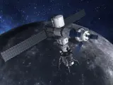 Concepto artístico del Módulo Lunar acoplado a la Plataforma Orbital Lunar Gateway