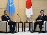 Rafael Mariano Grossi, Director General del Organismo Internacional para la Energía Atómica (OIEA), se reúne con el primer ministro nipón, Fumio Kishida, para ratificar el plan de verter las aguas contaminadas de Fukushima en el Pacífico.