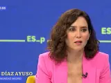 La presidenta de la Comunidad de Madrid, Isabel D&iacute;az Ayuso, en una entrevista en Antena3.