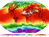 Mapa sobre las temperaturas de la Tierra el día 5 de julio de 2023.