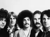 El grupo Journey, en 1975: Gregg Rolie, Ross Valory, Neal Schon, George Tickner y Aynsley Dunbar.