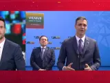 Captura del momento en el que RTVE ha cortado la conexión con el presidente del Gobierno, Pedro Sánchez, cuando iba a responder sobre el cara a cara con Feijóo.