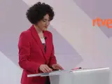 La representante de Sumar, Sumar, Aina Vidal, en el debate electoral organizado por RTVE.