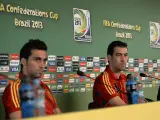 Álvaro Arbeloa y Sergio Busquets con la selección española.
