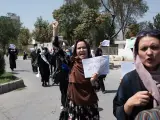 Protestas de mujeres en Kabul.