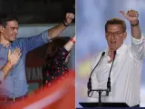 Los candidatos del PSOE y PP a las elecciones generales, Pedro Sánchez y Alberto Núñez Feijóo.