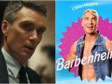Cillian Murphy en 'Oppenheimer' y un meme del actor en 'Barbie'.